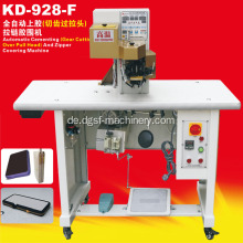 Kangda KD-928-F Vollautomatisch obere Kleberschnitte über dem Krawattenkopf Reißverschluss Gum Geldbörse Wallet Cloding Upper Reißverschluss